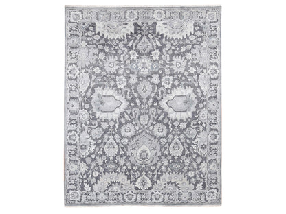 Oushak Oushak hand-knotted wool/silk rug in Gray, 7'9" x 10' — SKU O080740