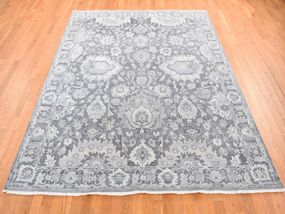 Oushak Oushak hand-knotted wool/silk rug in Gray, 7'9" x 10' — SKU O080740 (view 2)