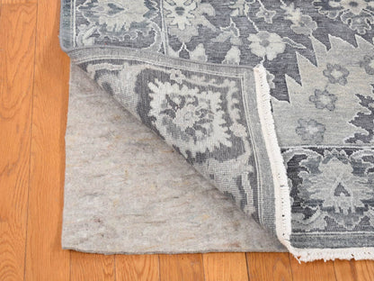 Oushak Oushak hand-knotted wool/silk rug in Gray, 7'9" x 10' — SKU O080740 (view 4)