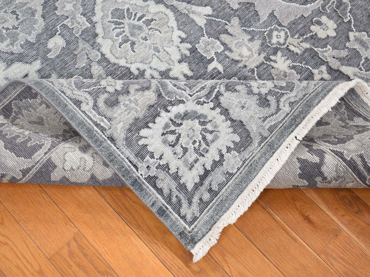 Oushak Oushak hand-knotted wool/silk rug in Gray, 7'9" x 10' — SKU O080740 (view 5)