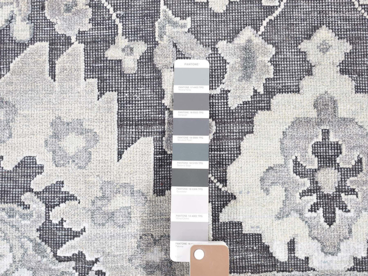 Oushak Oushak hand-knotted wool/silk rug in Gray, 7'9" x 10' — SKU O080740 (view 7)