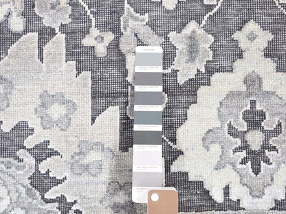 Oushak Oushak hand-knotted wool/silk rug in Gray, 7'9" x 10' — SKU O080740 (view 7)