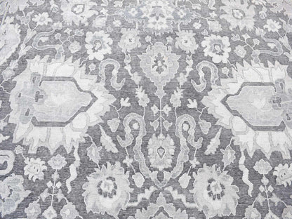 Oushak Oushak hand-knotted wool/silk rug in Gray, 7'9" x 10' — SKU O080740 (view 8)