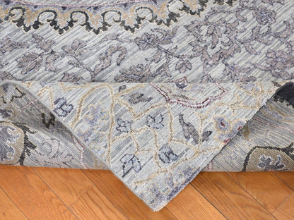 Transitional hand-knotted wool/pure silk rug in Gray, 7'9" x 10'1" — SKU O080742 (view 5)