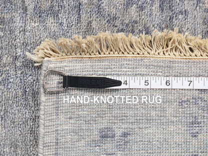 Modern / Contemporary hand-knotted silk runner in Gray, 2'6" x 5'10" — SKU O080745 (view 6)