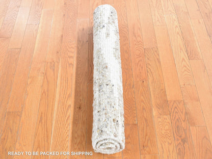 Beige 3'0" x 3'0" Modern and Contemporary Hand knotted Wool Rug - Sku: O080752