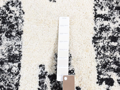 Black 3'0" x 3'0" Modern and Contemporary Hand knotted Wool Rug - Sku: O080756