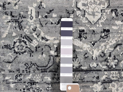 Transitional hand-knotted wool/silk rug in Gray, 5'1" x 7' — SKU O080772 (view 3)