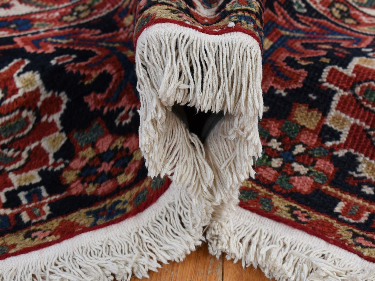 Heriz Antique hand-knotted wool rug in Red & Umber Brown, 8'10" x 11'8" — SKU O080776 (view 6)