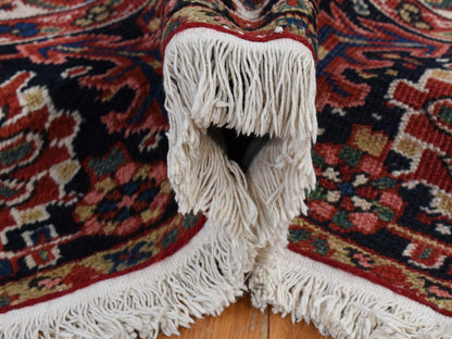 Heriz Antique hand-knotted wool rug in Red & Umber Brown, 8'10" x 11'8" — SKU O080776 (view 6)