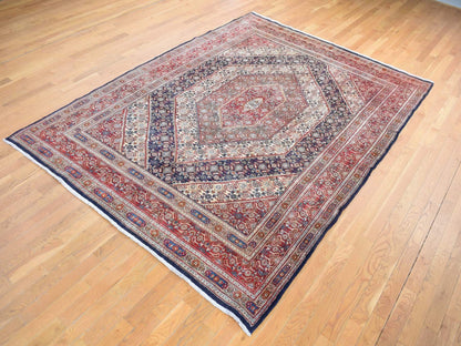 Red 7'9" x 10'10" Persian Hand knotted Wool Rug - Sku: O080778