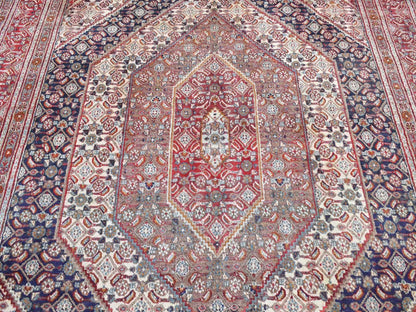 Red 7'9" x 10'10" Persian Hand knotted Wool Rug - Sku: O080778