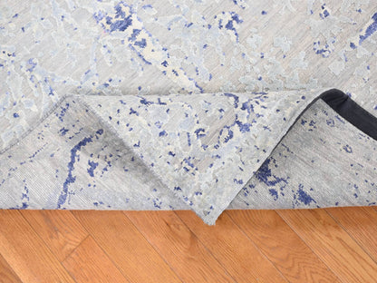 Blue 10'0" x 14'1" Transitional Hand knotted Wool/Silk Rug - Sku: O080783