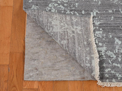 Green 9'10" x 13'10" Transitional Hand knotted Wool/Silk Rug - Sku: O080786