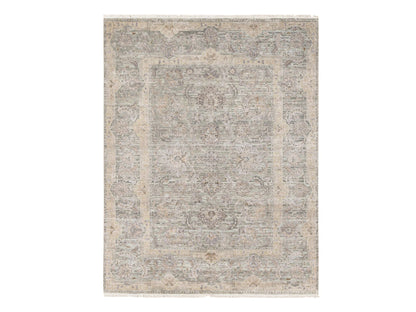 Green 7'10" x 10'2" Oushak / Peshawar Hand knotted Silk Rug - Sku: O080788