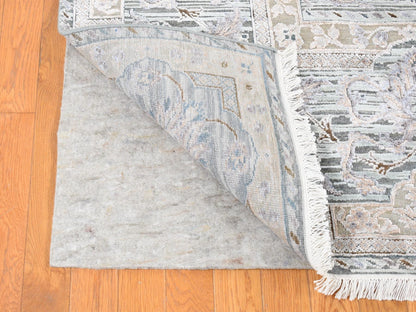 Green 7'10" x 10'2" Oushak / Peshawar Hand knotted Silk Rug - Sku: O080788