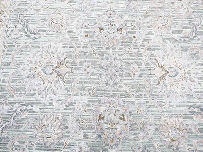 Green 7'10" x 10'2" Oushak / Peshawar Hand knotted Silk Rug - Sku: O080788
