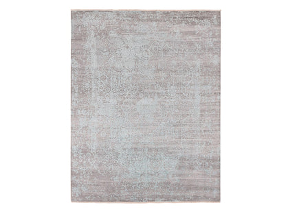 Green 8'0" x 10'0" Transitional Hand knotted Wool/Silk Rug - Sku: O080789
