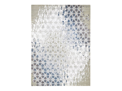 Grey 10'0" x 14'1" Modern / Contemporary Hand knotted Wool/Silk Rug - Sku: O080793