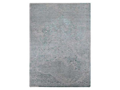 Green 8'10" x 12'0" Transitional Hand knotted Wool/Silk Rug - Sku: O080798