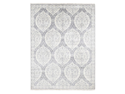 Ivory 9'0" x 12'0" Modern and Contemporary Hand knotted Wool Rug - Sku: O080803