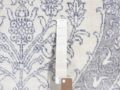 Ivory 9'0" x 12'0" Modern and Contemporary Hand knotted Wool Rug - Sku: O080803