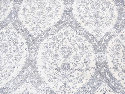 Agra Modern / Contemporary hand-knotted cotton rug in Ivory, 9' x 12' — SKU O080803 (view 8)