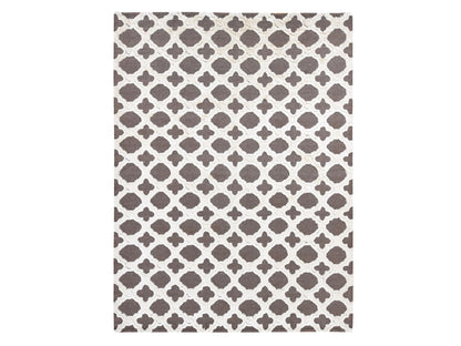 Modern / Contemporary hand-knotted wool rug in Ivory, 9'3" x 11'7" — SKU O080807