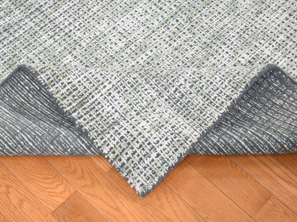 Green 9'1" x 12'1" Modern / Contemporary Handloom Wool/Silk Rug - Sku: O080812