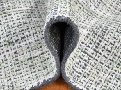 Green 9'1" x 12'1" Modern / Contemporary Handloom Wool/Silk Rug - Sku: O080812