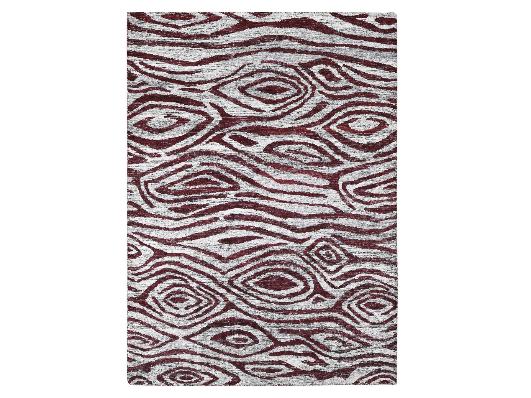 Modern / Contemporary hand-knotted wool rug in Ivory, 9' x 11'7" — SKU O080816