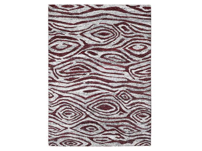 Modern / Contemporary hand-knotted wool rug in Ivory, 9' x 11'7" — SKU O080816