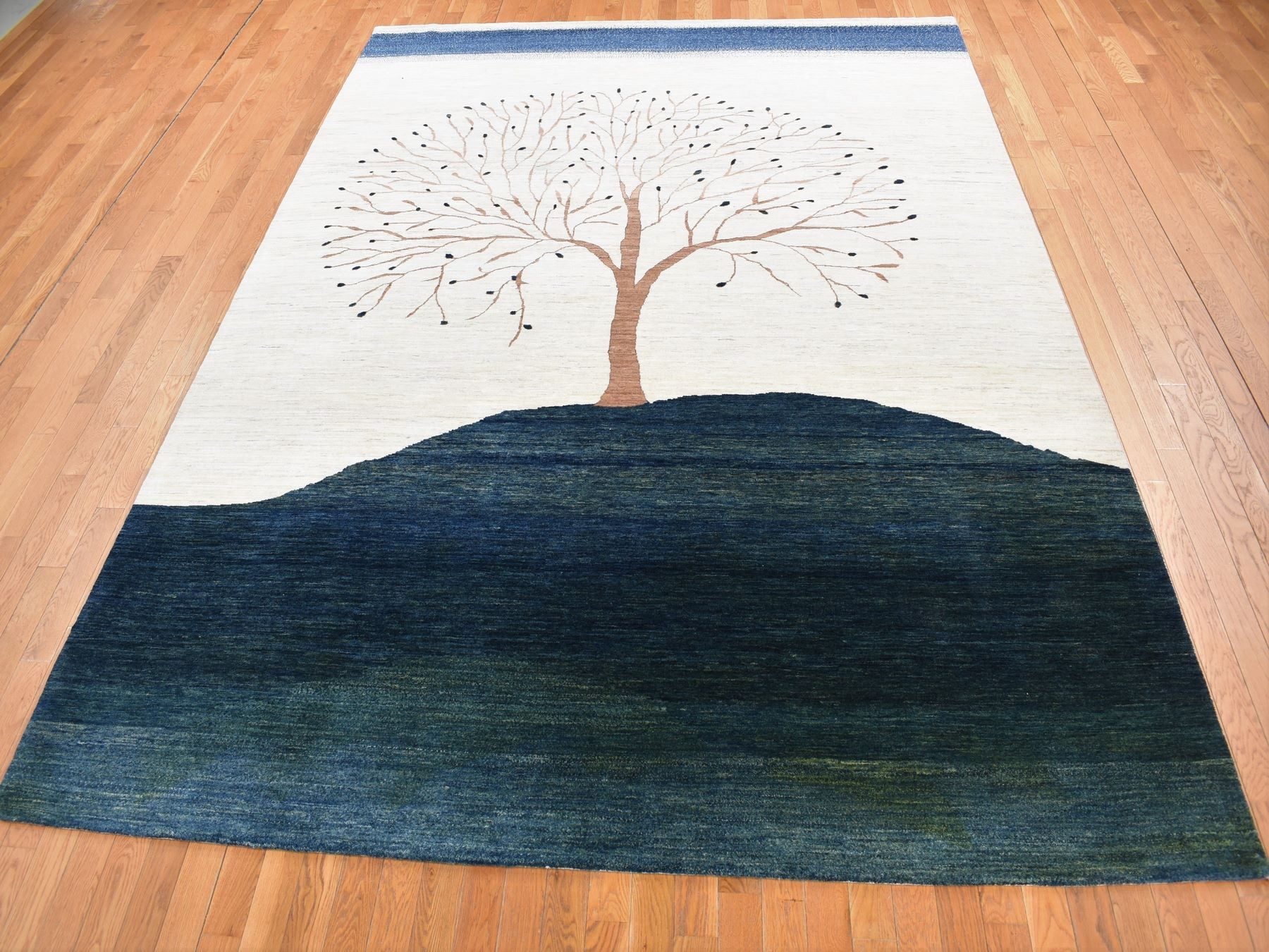 Gabbeh Transitional hand-knotted wool rug in Ivory, 8'7" x 12' — SKU O080817 (view 2)