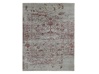 Beige 9'0" x 11'9" Transitional Hand knotted Wool/Silk Rug - Sku: O080822