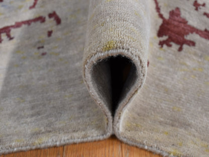 Beige 9'0" x 11'9" Transitional Hand knotted Wool/Silk Rug - Sku: O080822