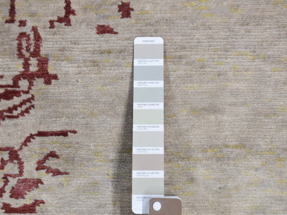 Beige 9'0" x 11'9" Transitional Hand knotted Wool/Silk Rug - Sku: O080822