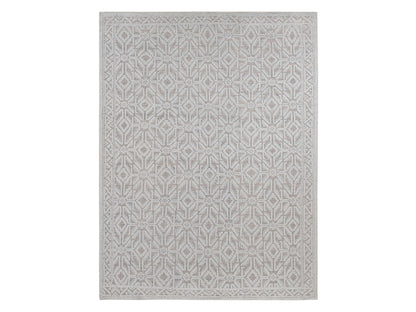 Blue 9'0" x 12'0" Tribal & Geometric Hand knotted Wool Rug - Sku: O080823