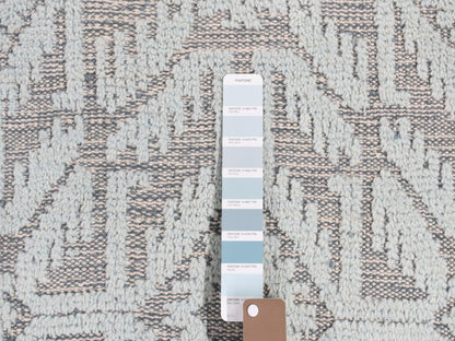 Blue 9'0" x 12'0" Tribal & Geometric Hand knotted Wool Rug - Sku: O080823