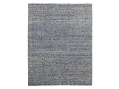 Blue 8'0" x 10'0" Modern and Contemporary Hand knotted Wool/Silk Rug - Sku: O080827