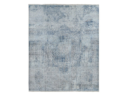 Mamluk Mamluk hand-knotted wool/silk rug in Gray, 8'3" x 10'2" — SKU O080835