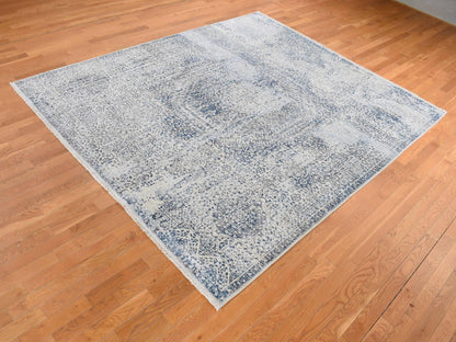 Mamluk Mamluk hand-knotted wool/silk rug in Gray, 8'3" x 10'2" — SKU O080835 (view 3)