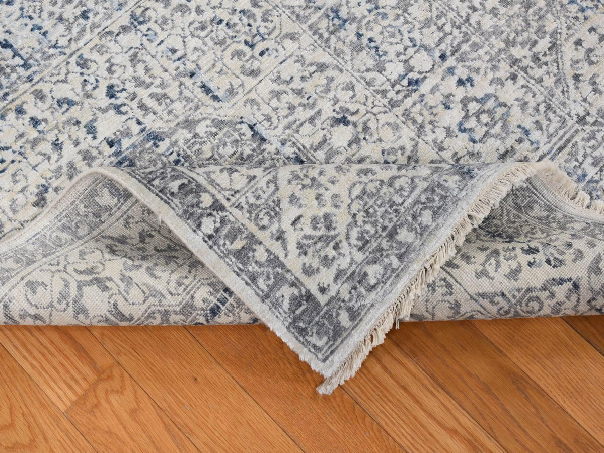 Mamluk Mamluk hand-knotted wool/silk rug in Gray, 8'3" x 10'2" — SKU O080835 (view 5)