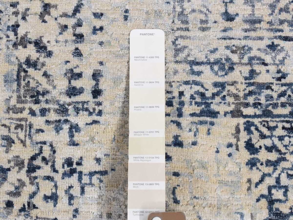 Mamluk Mamluk hand-knotted wool/silk rug in Gray, 8'3" x 10'2" — SKU O080835 (view 7)
