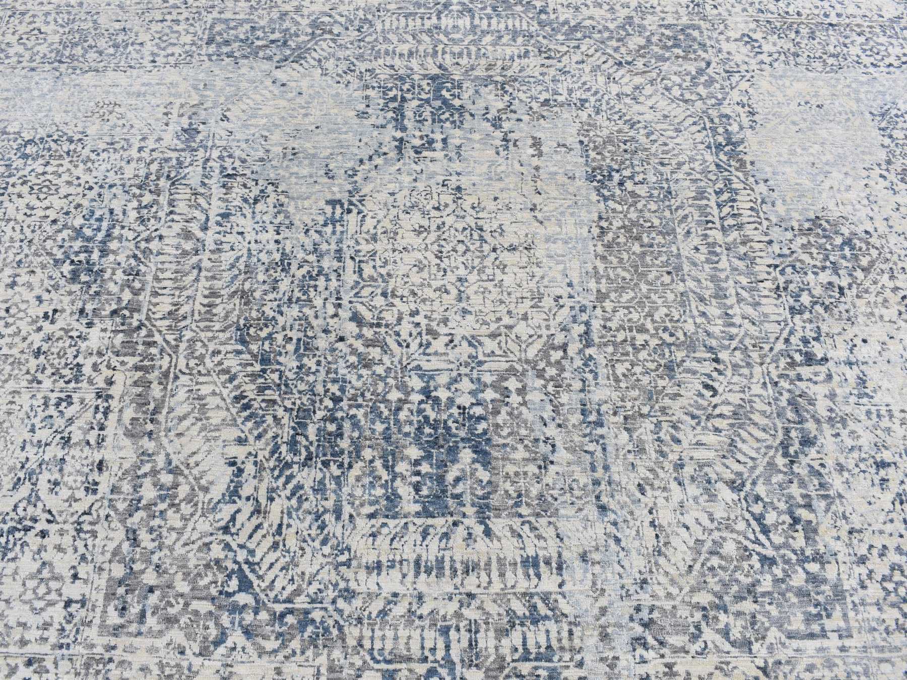 Mamluk Mamluk hand-knotted wool/silk rug in Gray, 8'3" x 10'2" — SKU O080835 (view 8)