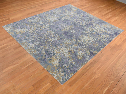 Modern / Contemporary hand-knotted wool/silk rug in Purple, 8' x 9'10" — SKU O080836 (view 3)