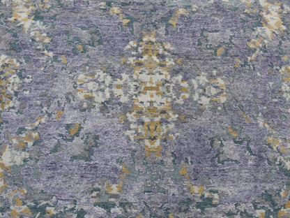 Modern / Contemporary hand-knotted wool/silk rug in Purple, 8' x 9'10" — SKU O080836 (view 8)