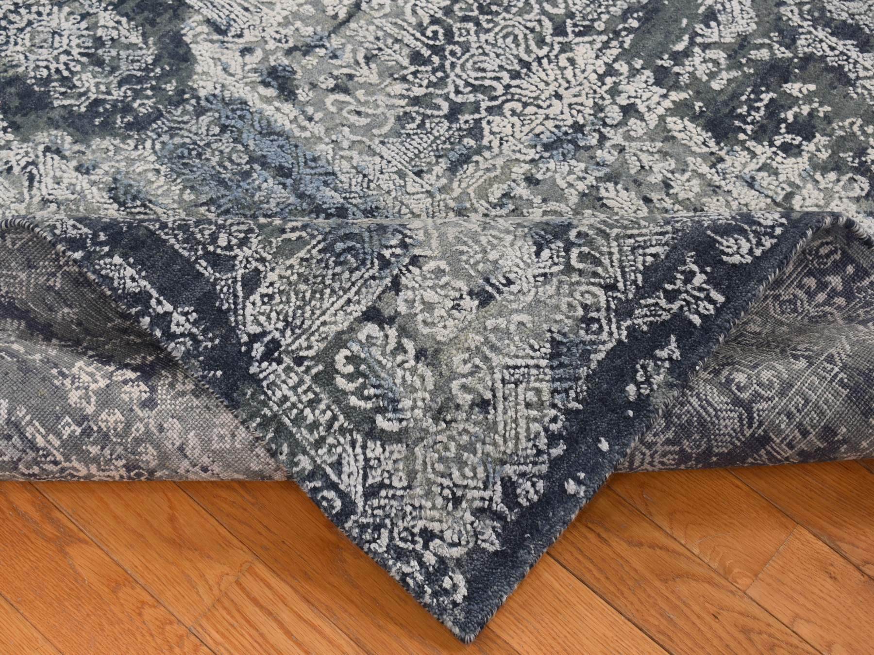 Transitional hand-knotted wool/silk rug in Gray, 7'10" x 10' — SKU O080838 (view 5)