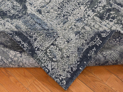 Transitional hand-knotted wool/silk rug in Gray, 7'10" x 10' — SKU O080838 (view 5)