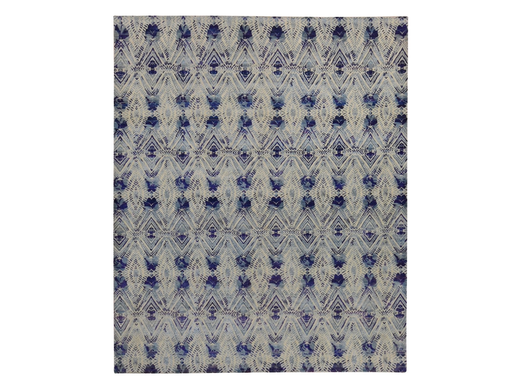 Modern / Contemporary hand-knotted wool/silk rug in Purple, 8' x 10' — SKU O080841