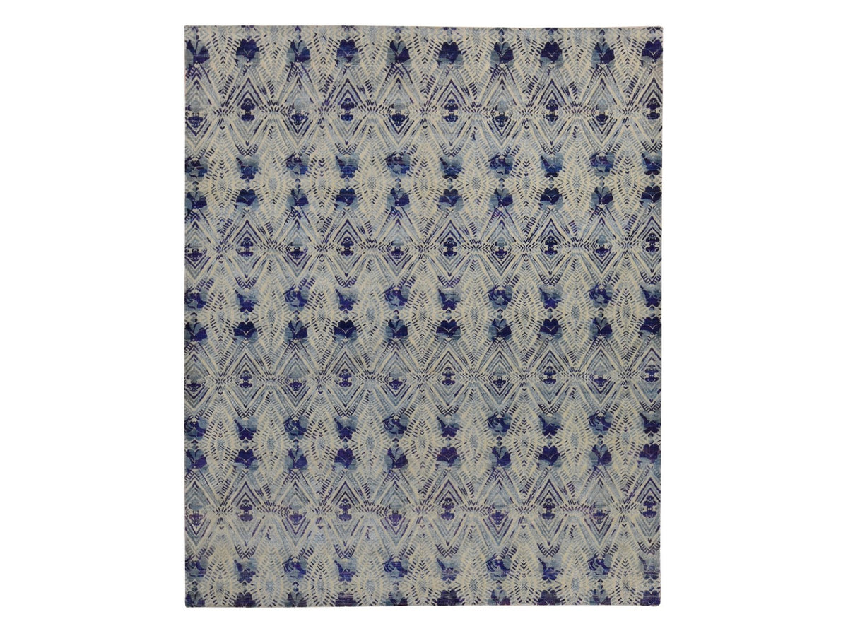 Modern / Contemporary hand-knotted wool/silk rug in Purple, 8' x 10' — SKU O080841